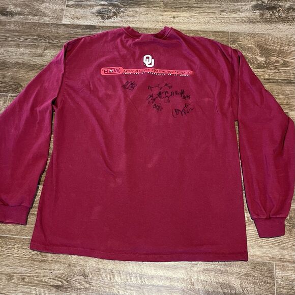 Vintage OU Red Alert Warning Squad Mens Shirt XL Signatures Sooners Football Y2K - Picture 8 of 10